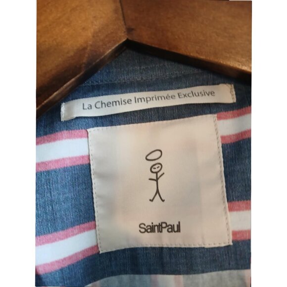 SaintPaul - Trompe l'oeil cat striped shirt - Sz L (fits M) - Picture 4 of 7